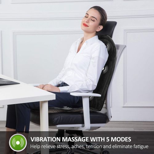  [아마존핫딜][아마존 핫딜] Snailax Memory Foam Massage Seat Cushion - Back Massager with Heat,6 Vibration Massage Nodes & 3 Heating Pad, Massage Chair Pad for Home Office Chair or Car Seat