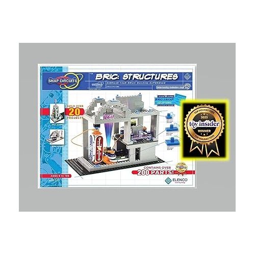  Snap Circuits BRIC: Structures | Brick & Electronics Exploration Kit | Over 20 Stem & Brick Projects | Full Color Project Manual | 20 Parts | 75 BRIC-2-Snap Adapters | 140+ BRICs