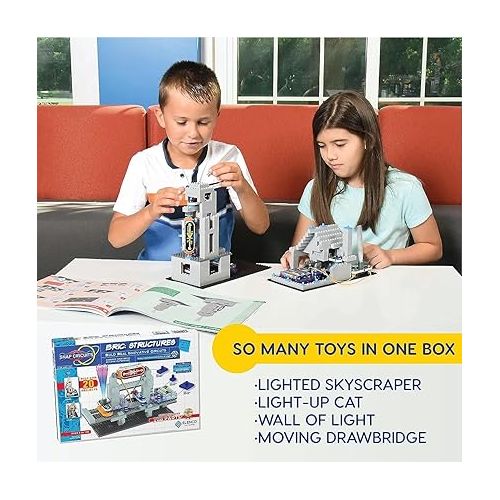  Snap Circuits BRIC: Structures | Brick & Electronics Exploration Kit | Over 20 Stem & Brick Projects | Full Color Project Manual | 20 Parts | 75 BRIC-2-Snap Adapters | 140+ BRICs