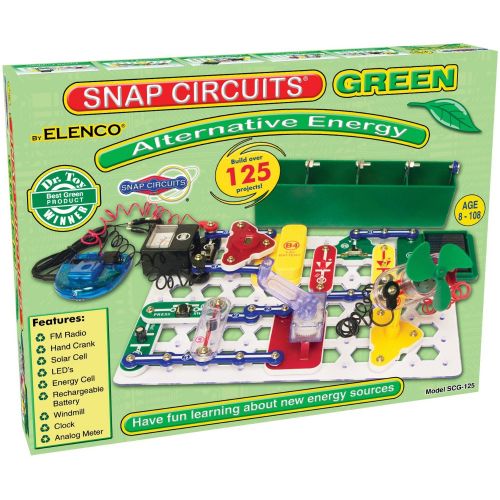  Snap Circuits Green Alternative Energy Electronics Exploration Kit | Over 125 STEM Projects | Full Color Project Manual | 40+ Snap Circuits Parts | STEM Educational Toys for Kids 8