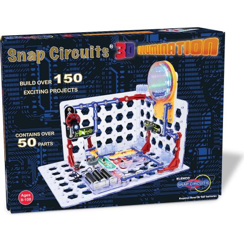  Snap Circuits 3D Illumination Electronics Exploration Kit | Over 150 STEM Projects | Full Color Project Manual | 50+ Snap Circuits Parts | STEM Educational Toys for Kids 8+