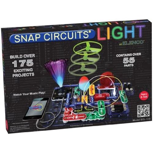  [아마존베스트]Snap Circuits LIGHT Electronics Exploration Kit | Over 175 Exciting STEM Projects | Full Color Project Manual | 55+ Snap Circuits Parts | STEM Educational Toys for Kids 8+