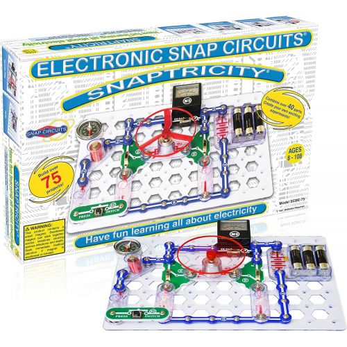  [아마존베스트]Snap Circuits Snaptricity Electronics Exploration Kit | Over 75 STEM Projects | 4-Color Project Manual | 40 Snap Modules | Unlimited Fun