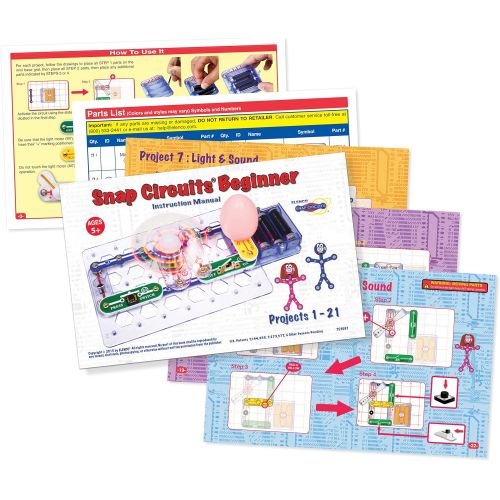  [아마존베스트]Snap Circuits Beginner Electronics Exploration Kit | Over 20 STEM Projects | 4-Color Project Manual | 12 Snap Modules | Unlimited Fun