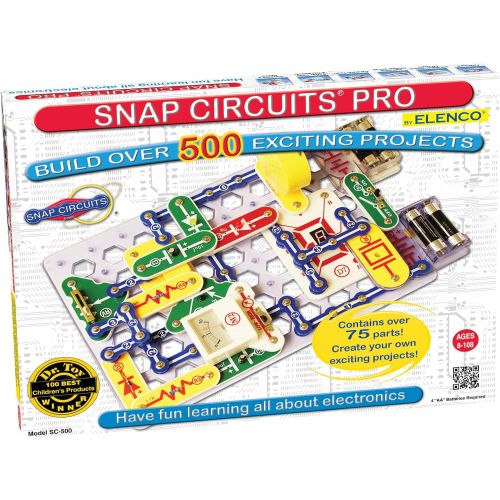  Snap Circuits Pro SC-500 Electronics Exploration Kit | Over 500 Projects | Full Color Project Manual | 75 Parts | STEM Educational Toy for Kids 8+ & Battery Eliminator
