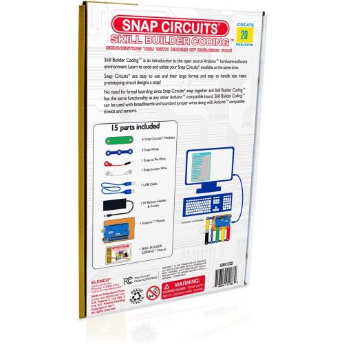  Snap Circuits Skill Builder: Coding - Making Coding a Snap | Arduino Compatible | Perfect Introduction to Arduino Coding | Great Stem Product
