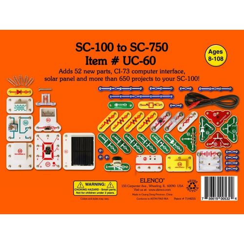  Snap Circuits UC-60 Electronics Exploration Upgrade Kit | SC-100 to SC-750 | Upgrade Junior to Extreme