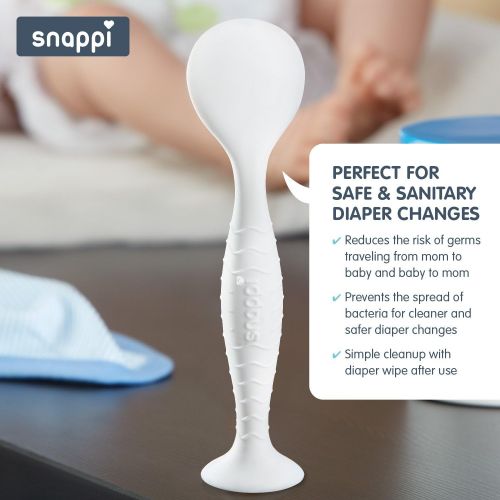  [아마존베스트]Snappi Baby Ergo Brush Diaper Cream Applicator for a Baby Bum | Medical-Grade Silicone Diaper Rash Cream Bottom Brush Keeps Hands/Fingernails Clean & Sanitary