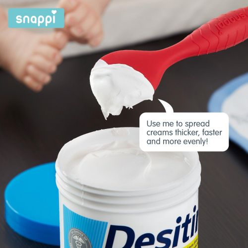  Snappi Baby Ergo Brush Diaper Cream Applicator for a Baby Bum | Medical-Grade Silicone Diaper Rash Cream Bottom Brush Keeps Hands/Fingernails Clean & Sanitary (White)