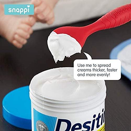  Snappi Baby Ergo Brush Diaper Cream Applicator for a Baby Bum | Medical-Grade Silicone Diaper Rash Cream Bottom Brush Keeps Hands/Fingernails Clean & Sanitary (White)