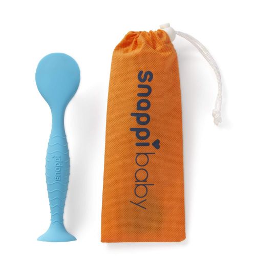  Snappi Baby Ergo Brush Diaper Cream Applicator for a Baby Bum | Medical-Grade Silicone Diaper Rash Cream Bottom Brush Keeps Hands/Fingernails Clean & Sanitary (Azure Blue)