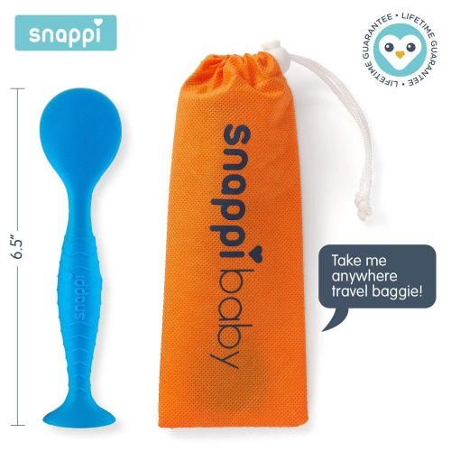  Snappi Baby Ergo Brush Diaper Cream Applicator for a Baby Bum | Medical-Grade Silicone Diaper Rash Cream Bottom Brush Keeps Hands/Fingernails Clean & Sanitary (Azure Blue)