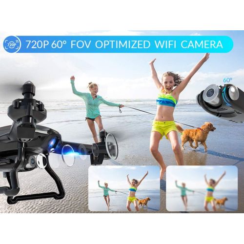  SNAPTAIN S5C WiFi FPV Drone with 720P HD Camera, Voice Control, Gesture Control RC Quadcopter for Beginners with Altitude Hold, Gravity Sensor, RTF One Key Take Off/Landing, Compat