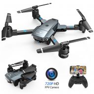 SNAPTAIN A15 FPV RC Drone with 720P HD Camera and Live Video 120° Wide-Angle WiFi Quadcopter Foldable Drone with Trajectory Flight Altitude Hold Headless Mode 3D Flip and One Key R