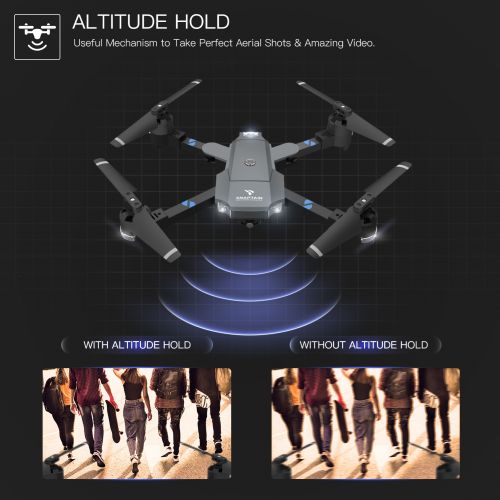  SNAPTAIN A15 FPV RC Drone with 720P HD Camera and Live Video 120° Wide-Angle WiFi Quadcopter Foldable Drone with Trajectory Flight Altitude Hold Headless Mode 3D Flip and One Key R