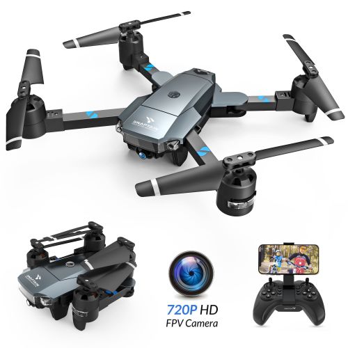  SNAPTAIN A15 FPV RC Drone with 720P HD Camera and Live Video 120° Wide-Angle WiFi Quadcopter Foldable Drone with Trajectory Flight Altitude Hold Headless Mode 3D Flip and One Key R