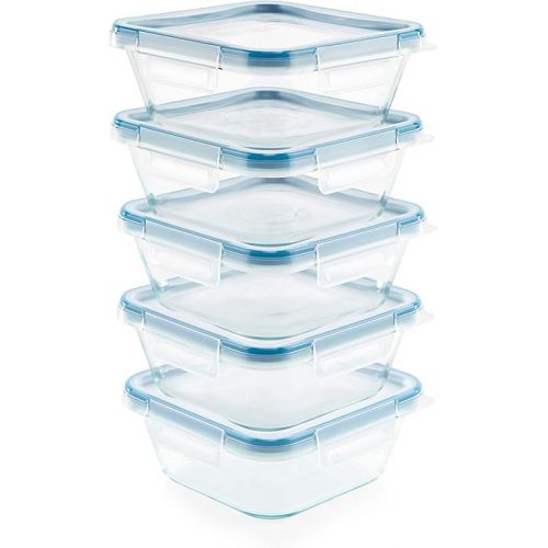  Snapware Piece Total Solution Glass Food Storage Containers Set with Plastic Lids, 10 PC