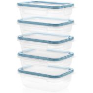 Snapware Total Solution 10-Pc Plastic Food Storage Containers Set, 3-Cup Rectangle Meal Prep Container, Non-Toxic, BPA-Free Lids with 4 Locking Tabs, Microwave, Dishwasher, and Freezer Safe