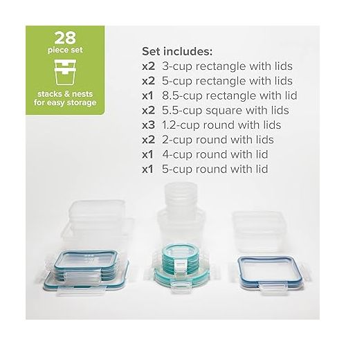  Snapware Total Solutions 28-Pc Plastic Food Storage Container Set, Pantry Organization and Storage, Meal Prep Containers