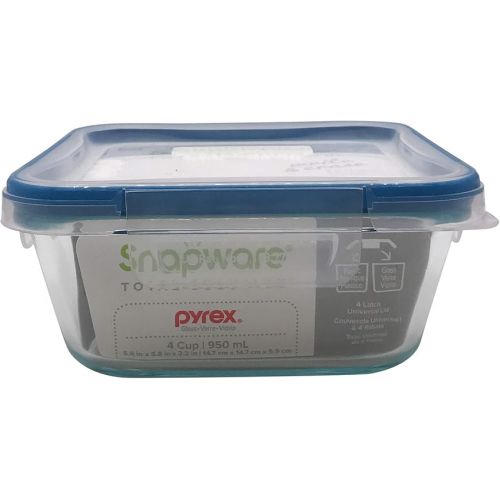  Snapware 4-Cup Total Solution Square Food Storage Container, Glass