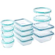 Snapware Total Solution 24-Pc Glass Food Storage Container Meal Prep Set with Plastic Lids, 4-Cup, 2-Cup & 1-Cup, BPA-Free Lids with 4 Locking Tabs, Microwave, Dishwasher, and Freezer Safe