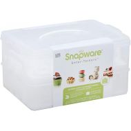 Snapware Snap N Stack 2-Layer Cookie, Cake, Cupcake and Brownie Storage Carrier (BPA Free Plastic, Holds Up to a Quarter-Sheet Cake)