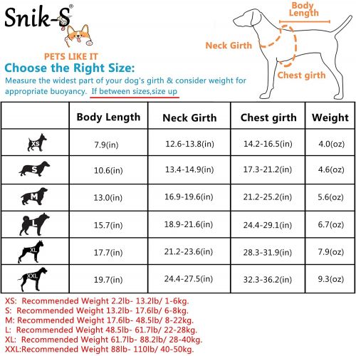  Snik-S Dog Life Jacket- Preserver with Adjustable Belt, Pet Swimming Shark Jacket for Short Nose Dog (Pug,Bulldog,Poodle,Bull Terrier)