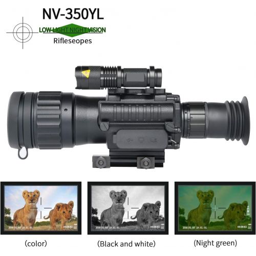  [아마존베스트]Sniper HD 4.5x50 Digital Night Vision Riflescope Night Vision Infrared IR Camera Take Photos and Video Playback Function and TF Card for Hunting