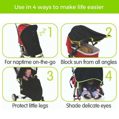  Stroller Cover | Baby Sun Shade and Blackout Blind for Strollers | Stops 99% of The Suns Rays (UPF50+) | Breathable and Universal fit | SnoozeShade Original - Limited Edition (Gray