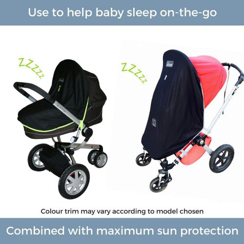  Stroller Cover | Baby Sun Shade and Blackout Blind for Strollers | Stops 99% of The Suns Rays (UPF50+) | Breathable and Universal fit | SnoozeShade Original - Limited Edition (Gray