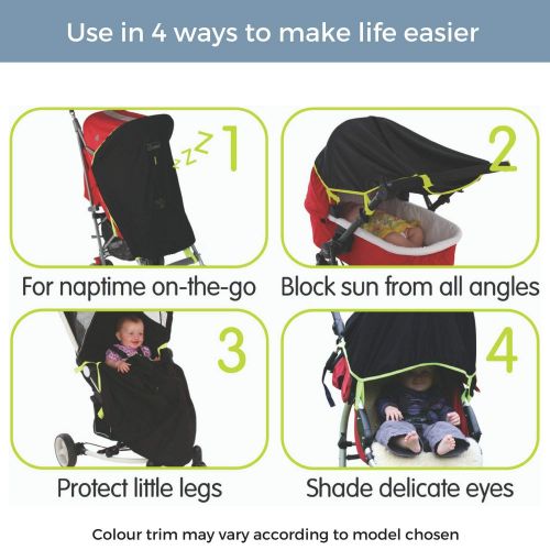  Stroller Cover | Baby Sun Shade and Blackout Blind for Strollers | Stops 99% of The Suns Rays (UPF50+) | Breathable and Universal fit | SnoozeShade Original - Limited Edition (Gray