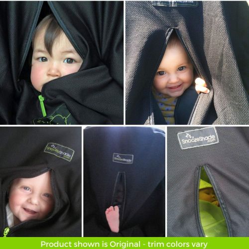  Stroller Cover | Baby Sun Shade and Blackout Blind for Strollers | Stops 99% of The Suns Rays (UPF50+) | Breathable and Universal fit | SnoozeShade Original - Limited Edition (Gray