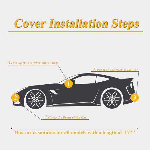  [아마존 핫딜] [아마존핫딜]Autsop Car Covers Waterproof,Car Covers 6 Layers Universal Outdoor Protection for Full Hatchback Cover with Zipper A7-2L+(Fits Hatchback up to 177)