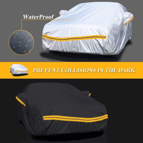  [아마존 핫딜] [아마존핫딜]Autsop Car Covers Waterproof,Car Covers 6 Layers Universal Outdoor Protection for Full Hatchback Cover with Zipper A7-2L+(Fits Hatchback up to 177)