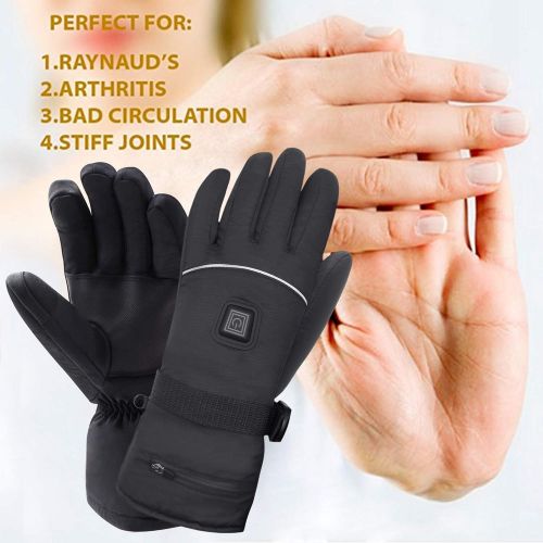  Snow Hand Warmer Gloves Womans Heated Gloves for Chronically Cold Hand,Electric Rechargeable Batteries Gloves,Touchscreen Man Hiking Gloves,Insulated Thermal Hand Warmers Gloves in Cold