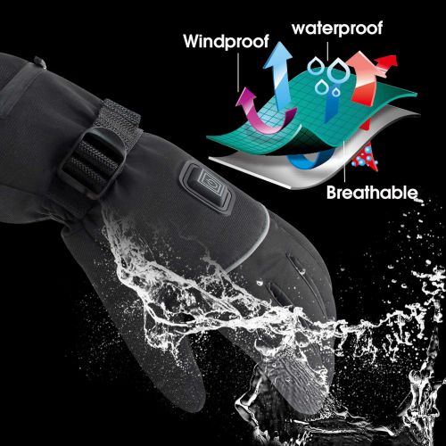  Snow Hand Warmer Gloves Womans Heated Gloves for Chronically Cold Hand,Electric Rechargeable Batteries Gloves,Touchscreen Man Hiking Gloves,Insulated Thermal Hand Warmers Gloves in Cold