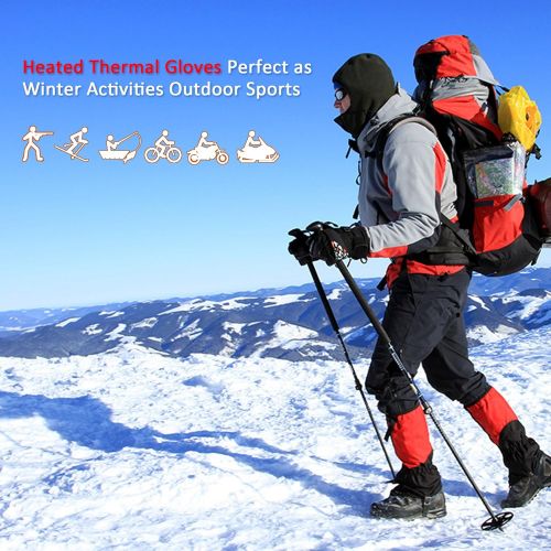  Snow Hand Warmer Gloves Womans Heated Gloves for Chronically Cold Hand,Electric Rechargeable Batteries Gloves,Touchscreen Man Hiking Gloves,Insulated Thermal Hand Warmers Gloves in Cold