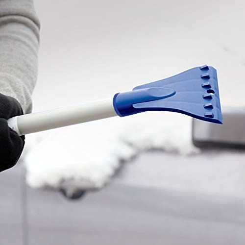  Snow Joe SJBLZD 2-in-1 Snow Broom with 18-Inch Foam Head + Large Ice Scraper, Blue