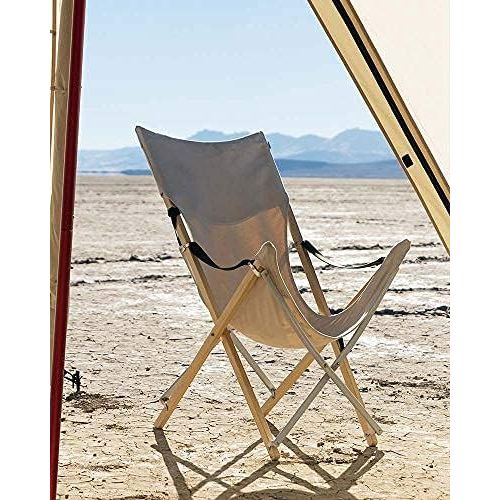  Snow Peak Take! Renewed Bamboo Chair Long - Foldable and Stylish Seat - 23.4 x 31.5 x 37.4 in