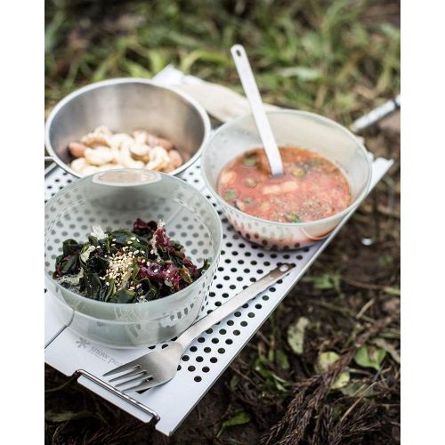  Snow Peak Titanium Fork & Spoon Set - Durable & Light Camping Utensils with a Carrying Case - 1.4 oz