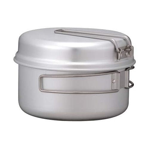  Snow Peak Multi Compact Cookset - Durable, Lightweight Stacking Pots & Pans - Titanium - 4 Pieces