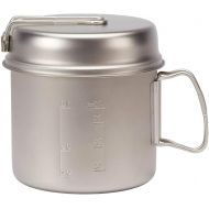 Snow Peak Trek 1400 Camping Cook Set - Durable & Ultralight Titanium Pot & Skillet - 2 Pieces