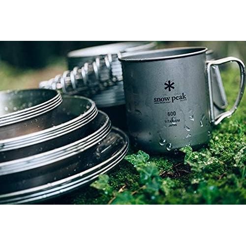  Snow Peak Titanium Single-Wall Cup - Foldable Handles - Camping & Backpacking - 20.3 fl oz