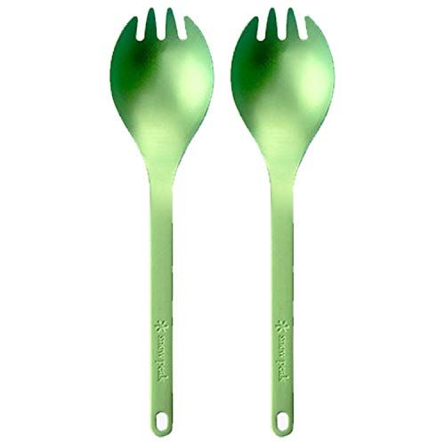  Snow Peak Titanium Spork - Green - 2 Pack