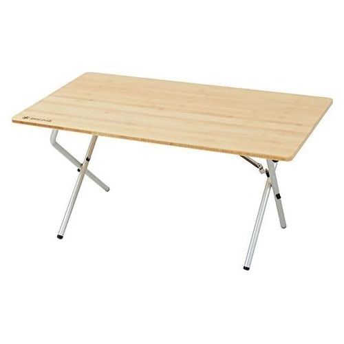  Snow Peak Renewed Low Single Action Table - Foldable Bamboo Table Top, Aluminum Table Legs - 12 Ibs