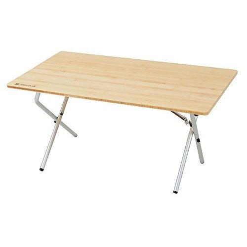  Snow Peak Renewed Low Single Action Table - Foldable Bamboo Table Top, Aluminum Table Legs - 12 Ibs