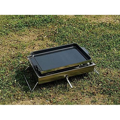  Snow Peak Iron Griddle - Perfect for Cooking Over a Fire or BBQ - 21.75 x 13 x 1.4 in