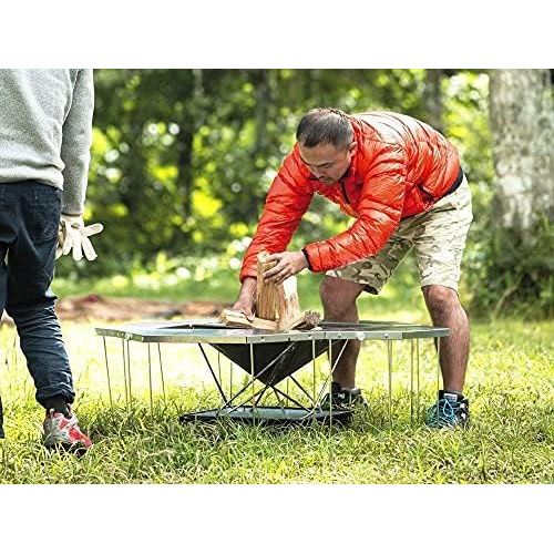  Snow Peak Jikaro Firering Table - Packable, Durable Stainless Steel Table Extension - 23 Ibs