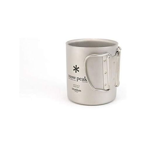  Snow Peak Titanium Double-Wall Mug - Durable & Lightweight Insulated Mug - Camping - 15.2 fl oz - Silver