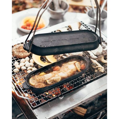  Snow Peak Cast Iron Micro Capsule - Small Dutch Oven - Home & Outdoor Kitchen - Camping - 4.2 Ibs